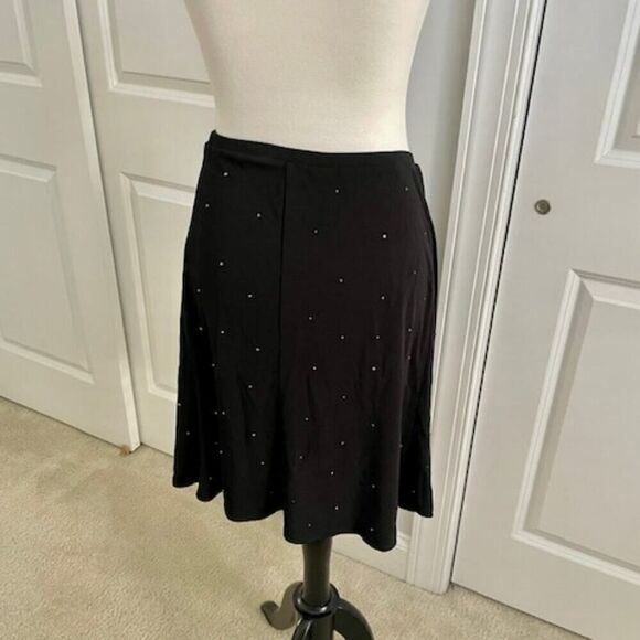 Express Black Stretchy Holiday New Years Sparkly Sequin Skirt Size Large - Picture 1 of 7